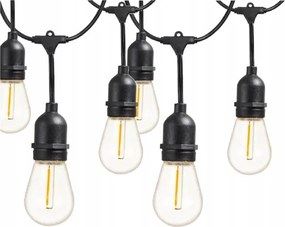 LED Vonkajší dekoratívny reťaz 5xE27/1W/230V 5,94 m IP44 čierna