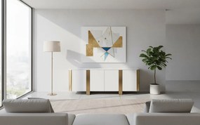 Komoda Stilig ST921 200 cm biela/zlatá/mramor