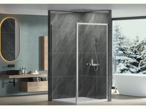 CERANO - Sprchovací kút Varone LINE Ľ/P - chróm, transparentné sklo - 100x100 cm - posuvný, CER-CER-DY505-90-196