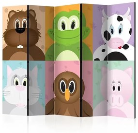 Paraván - Cheerful animals II [Room Dividers] Veľkosť: 225x172, Verzia: Jednostranný