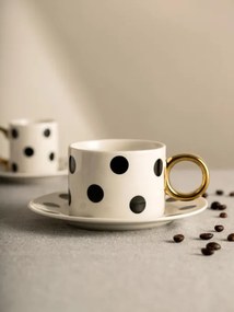 Šálka LUNYA s podšálkou, čierna / biela 757051 200 ml