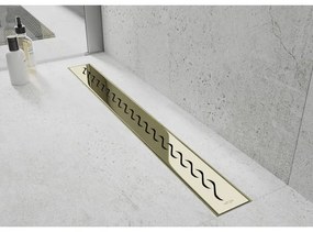 Mexen Flat M18 nerezový sprchový žľab  90 cm, zlatá, 1523090-15