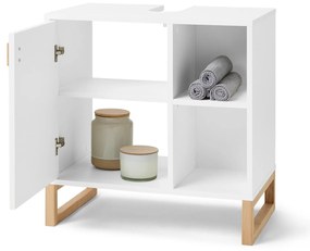 Umývadlová skrinka s dvierkami a poličkou naboku