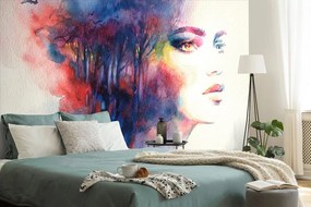 Samolepiaca tapeta očarujúca maľba ženy