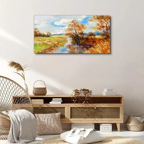 Obraz na plátne Strom rieka Sky