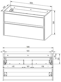 Mereo, Mereo Opto, kúpeľňová skrinka 101 cm, Multidecor, Biela vysoký lesk perlička, MER-CN992SBIEL