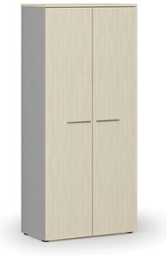 Šatníková skriňa s výsuvom PRIMO GRAY, 800 x 420 x 1781 mm, sivá/breza