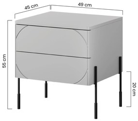 Nočný stolík Sonatia 45 cm - kašmírová