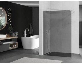 Mexen Kioto, Walk-In sprchová zástena 100 x 200 cm, grafit 8 mm, biely profil, 800-100-101-20-40