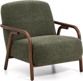 Tmavozelené ženilkové kreslo Sylo – Kave Home
