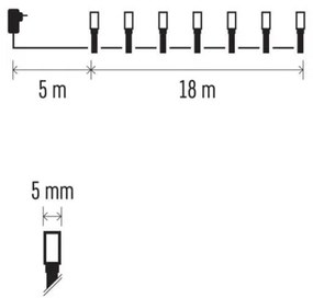 LED Vianočná vonkajšia reťaz 180xLED/8 módů 23m IP44 studená biela