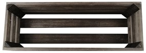 AMADEA Drevený obal na tri kvetináče - tmavý, 47x17x15cm, drevený kvetináč