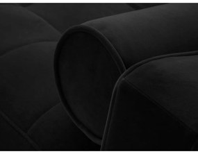 Čierna zamatová rozkladacia rohová pohovka Milo Casa Santo, pravý roh