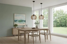 Závesné svietidlo Timber 5, 1x drevené tienidlo