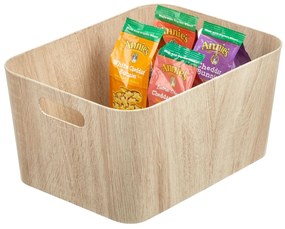 Úložný box s rúčkami, drevený vzhľad, WOOD-EFEKT, 40x30x20