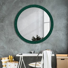 Okrúhle dekoračné zrkadlo s motívom Zelená luxusná šablóna fi 100 cm