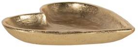 Zlatý dekoratívne tanier z hliníka v tvare srdca M - 17 * 17 * 2 cm