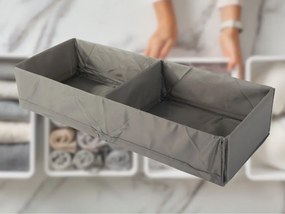 VERK GROUP Organizér do šatne, 2 priehradky, textilný sivý 51 x 20 x 10 cm