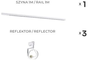 Zuma Line 3561 - Bodové svietidlo v lištovom systéme MASTER 3xGU10/15W/230V biela