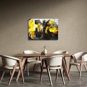 Sklenený obraz - Futbal vo veľkomeste (70x50 cm)