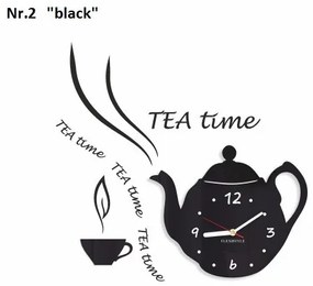 Dekoračné kuchynské hodiny Tea Time sivá
