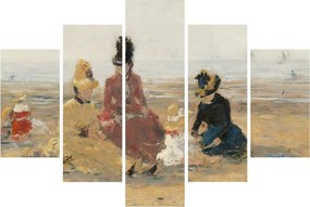 Obraz - Eugène Boudin, On the Beach, Trouville, reprodukcia (150x105 cm)