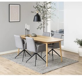 Sivé čalúnené jedálenské kreslo s podrúčkami Naya – Actona