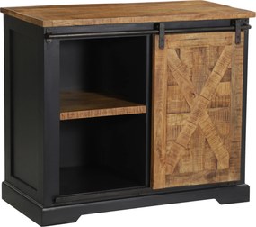 XXXLutz ŠIROKÁ KOMODA, mangové drevo, sivá, prírodná farba, čierna, 100/85/45 cm MID.YOU - Online Only drobný nábytok - 001395001106