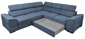 Univerzálna rohová rozkladacia sedacia súprava s úložným priestorom GRANADA modrá