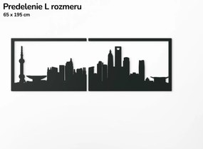 drevko Obraz Šanghaj panoráma Rozmer obrazu: 29,5 x 89 cm, Farba dekorácie: Čierna