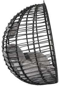 Čierne závesné kreslo z umelého ratanu Bonami Selection Mila