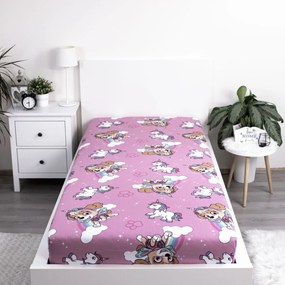 Prestieradlo Paw Patrol - ružové 90x200 cm