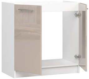 Spodná kuchynská skrinka pod drez OLIWIA S80 biela / cappuccino, lesk