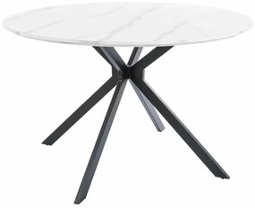 Jedálenský stôl Aster 120 cm, mramor / čierna
