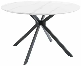 Jedálenský stôl Aster 120 cm, mramor / čierna