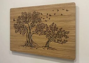 Svietiaci obraz dvoch stromov