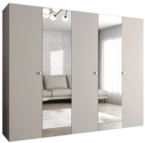 Šatníková skriňa 250 cm Parna 2 (kašmír + strieborná). Akcia -20%. Vlastná spoľahlivá doprava až k Vám domov. 1125952
