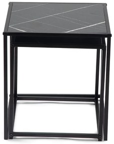 Noela Sada odkladacích stolíkov v dekore čierneho mramoru DUETTA 38,35