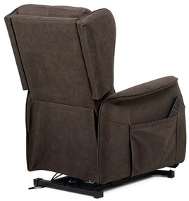 Autronic BONTEC Polohovacie kreslo, elektrické káblové ovládanie, hnedá, látka, TV-1190 BR2 Farba: Hnedá