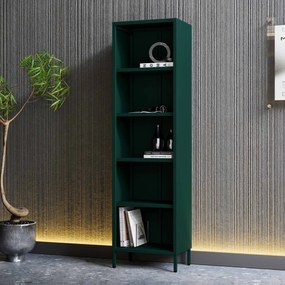 Knižnica do obývačky MARIO, 500 x 1800 x 350 mm, Modern: fľaškovo zelená farba