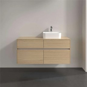 VILLEROY &amp; BOCH Collaro závesná skrinka pod umývadlo na dosku (umývadlo vpravo), 4 zásuvky, s LED osvetlením, 1200 x 500 x 548 mm, Nordic Oak, C099B0VJ