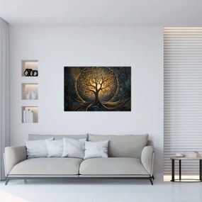 Obraz – Strom so zlatou aurou (90x60 cm)