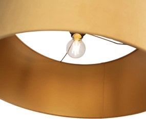 Stojacia lampa čierna nastaviteľná so žltým tienidlom a zlatým interiérom 50cm - Editor