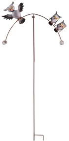 Zapichovacia záhradná dekorácia Balance Owl, 138 cm, kov, viacfarebná