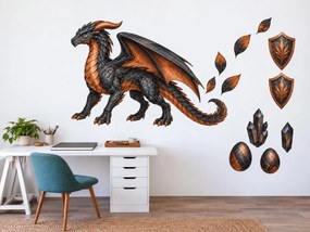 Obsidiánový drak arch 75 x 48 cm