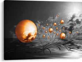 Obraz oranžových abstraktných gulí (70x50 cm)