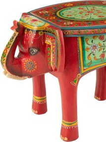 Drevený farebný stôl / stolička slon Mumbai mango wood - 48*35*36 cm