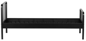 Čierna kovová jednolôžková posteľ s roštom 90x200 cm Mees – WOOOD