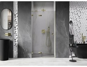 Mexen, Mexen Lunar ľavé otočné sprchové dvere 110 cm, transparentné, zlaté - 834-110-000-50-00-L