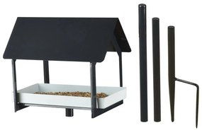 Zapichovacie kŕmidlo pre vtáky Lucy, 126x19x29 cm, kov, čierna